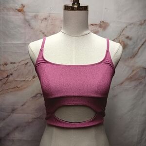 Pink Crop Top with Cut-Out Design